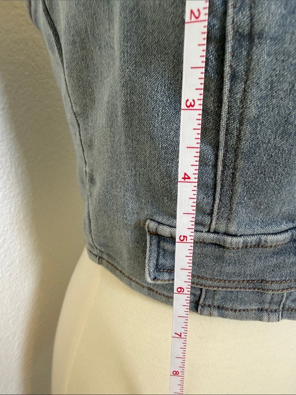 Light Wash Denim Strapless Corset Top - Picture 8 of 10